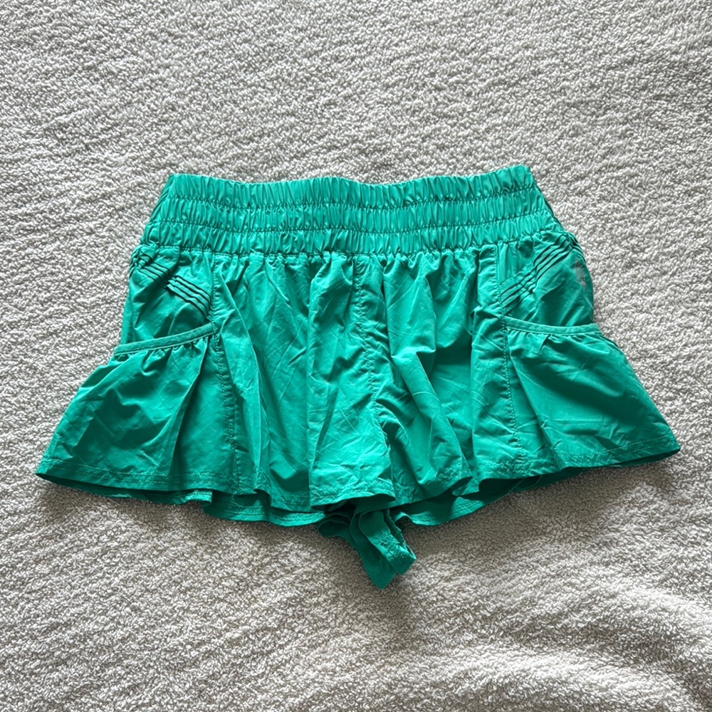 Green Free People - Get Your Flirt On Shorts